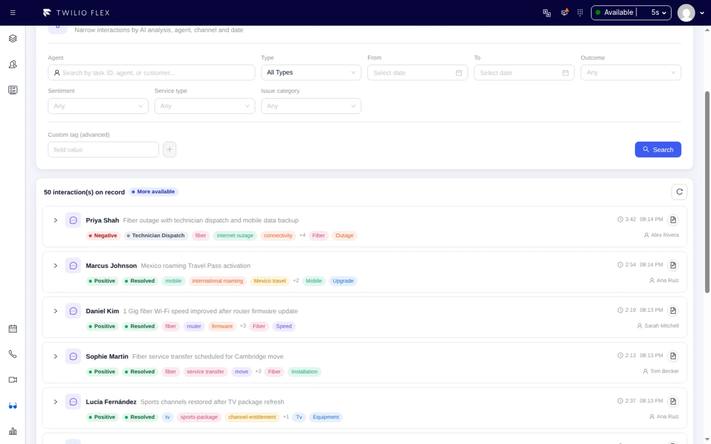 Interactions browser