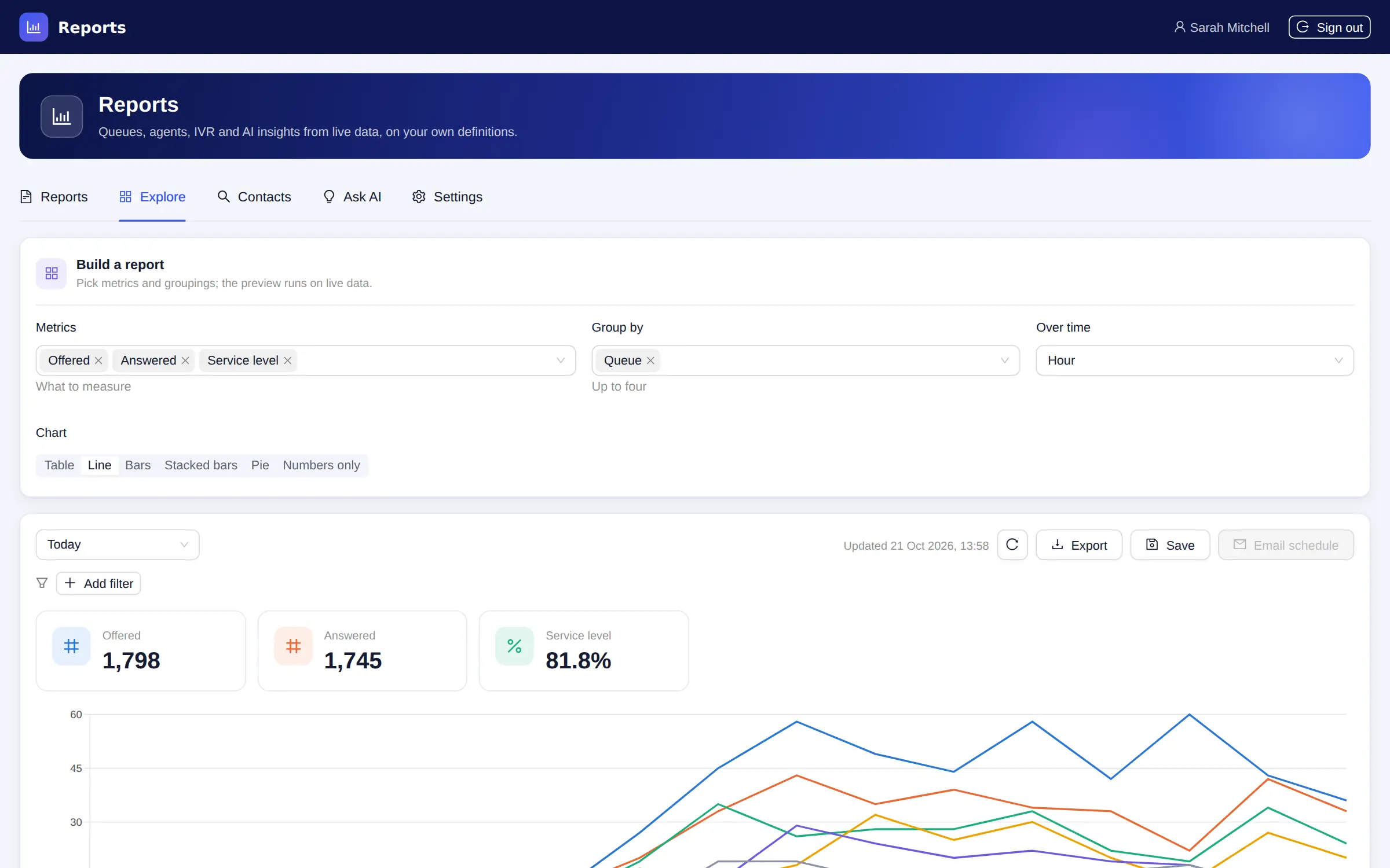 Explore report builder